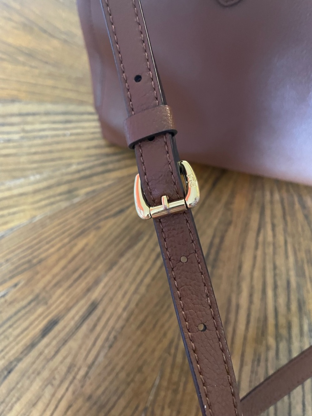 Ralph Lauren Cognac Leather Satchel with Gold Hardware - Picture 5 of 16